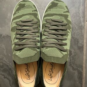Life Stride Women’s Camouflage Knit Slip On Sneakers